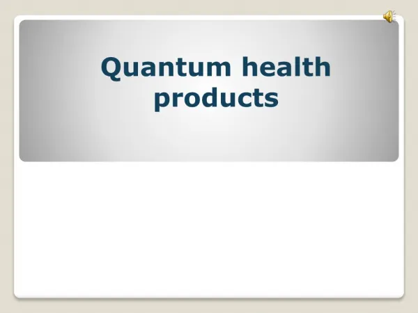 Quantum health products