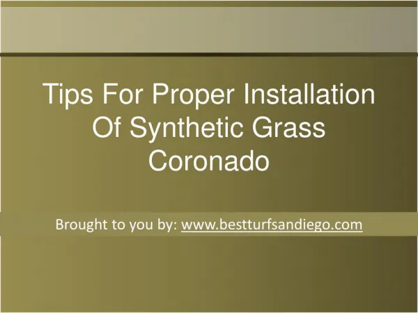Tips For Proper Installation Of Synthetic Grass Coronado