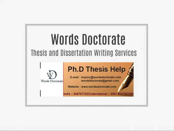 Thesis and Dissertation Writing Services