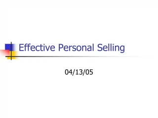 Effective Personal Selling - slide 1