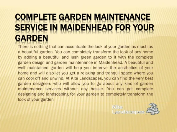 Complete Garden Maintenance Service In Maidenhead For Your Garden