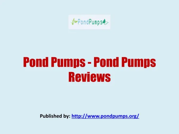 Pond Pumps - Pond Pumps Reviews