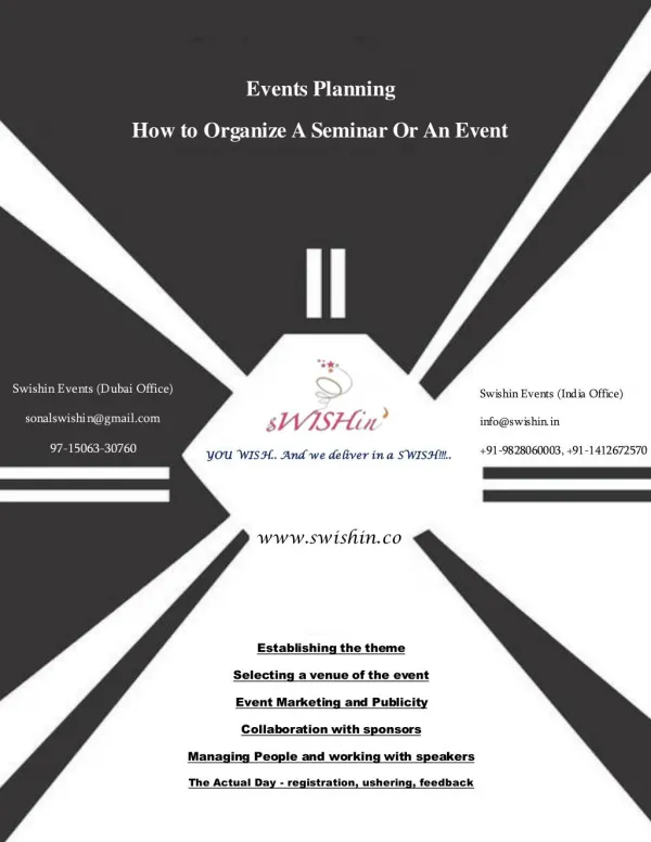 Events Planning How to Organize A Seminar Or An Event- sWISHin