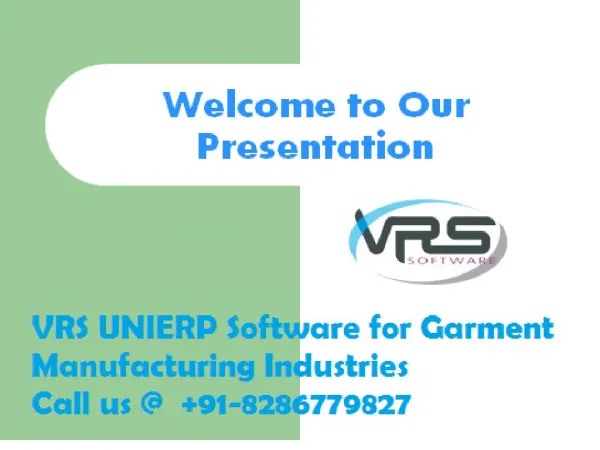 VRS Manufacturing ERP Software for Apparel and Textiles Industries Call @ 8286779827