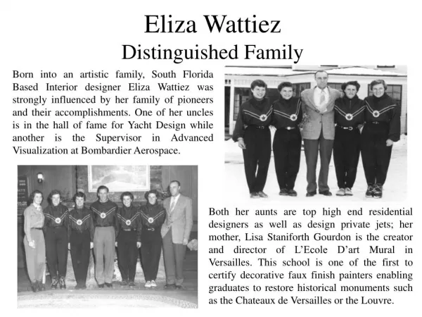 Eliza Wattiez And Her Distinguished Family