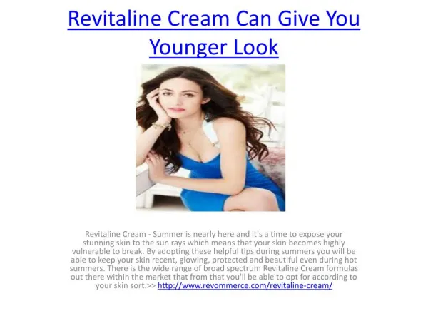 Revitaline Cream - The Real Mystery Of Beauty