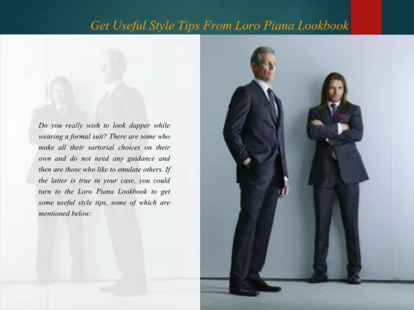 Get Useful Style Tips From Loro Piana Lookbook