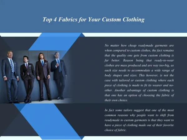 Top 4 Fabrics for Your Custom Clothing