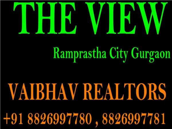 Ramprastha The View Resale Sector 37D Gurgaon Haryana India Call 8826997781