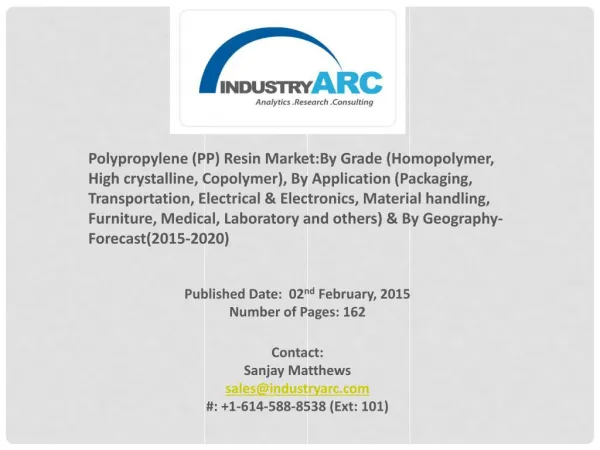 Polypropylene (pp) resin market | IndustryARC.
