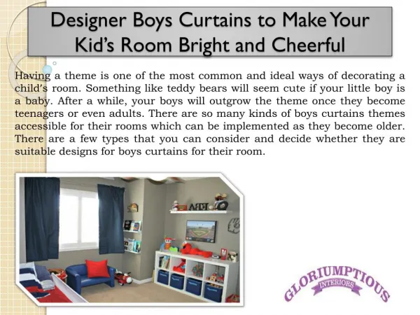 Designer Boys Curtains to Make Your Kid’s Room Bright and Cheerful