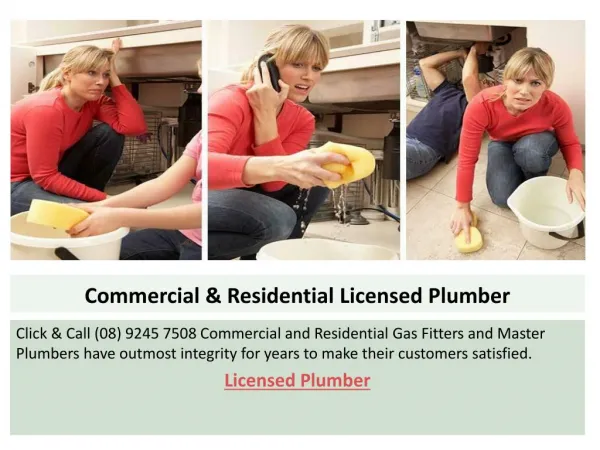 Commercial & Residential Licensed Plumber