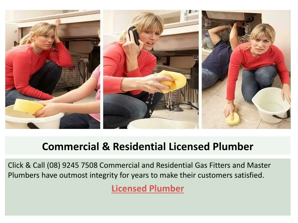 commercial residential licensed plumber
