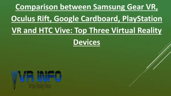 Comparison between top three VR devices - All VR Info