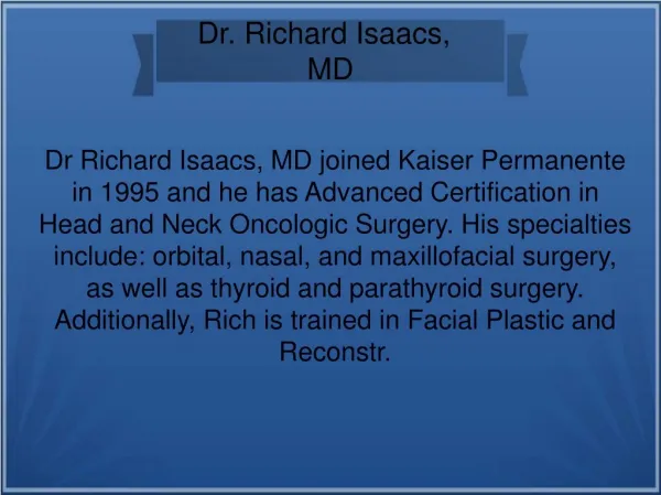 Dr Richard Isaacs