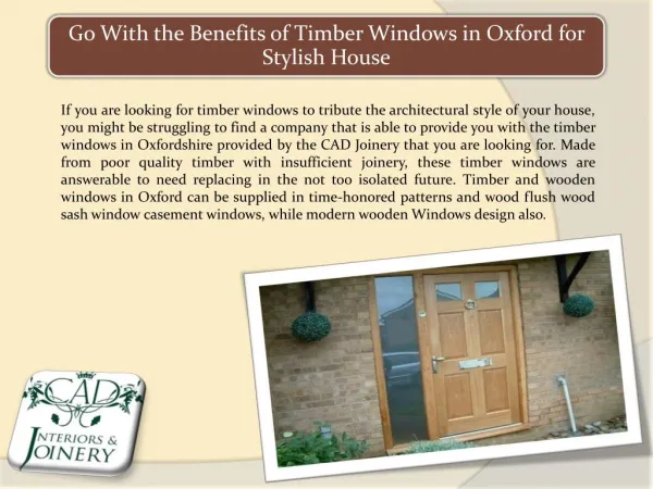 Go with the Benefits of Timber Windows in Oxford for Stylish House