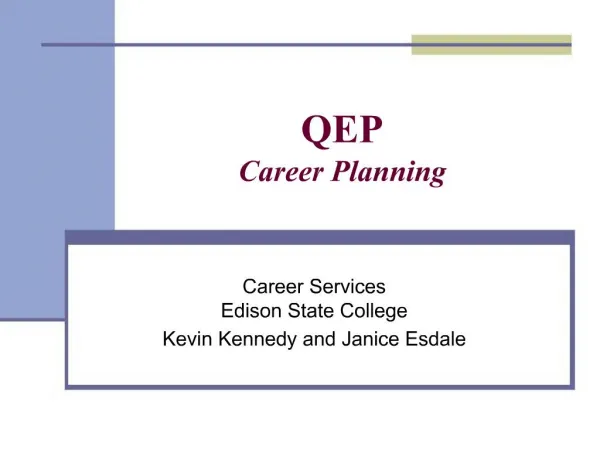 QEP Career Planning
