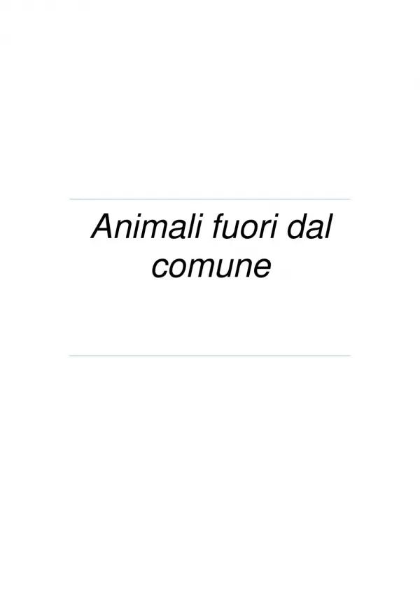 animali fuori dal comune