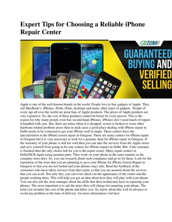 Expert Tips for Choosing a Reliable iPhone Repair Center