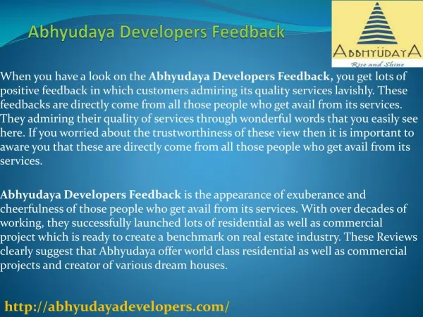 Abhyudaya Developers Feedback