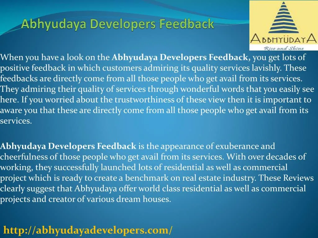 abhyudaya developers feedback