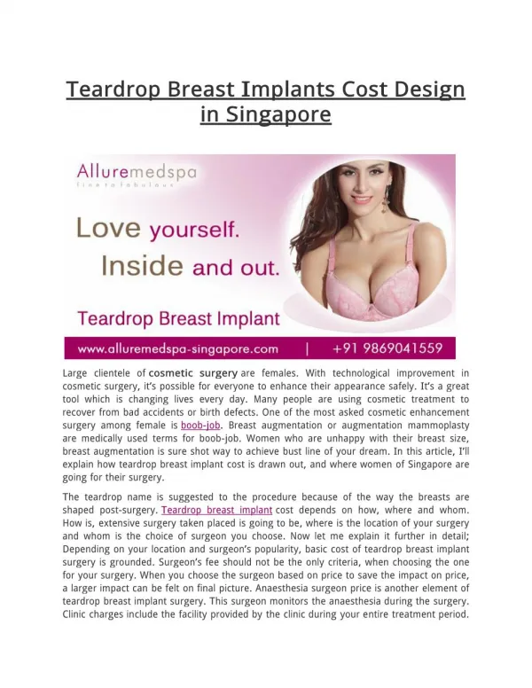 Affordable Breast Augmentation Singapore