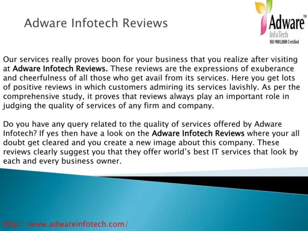Adware Infotech Reviews