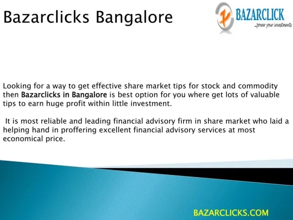 Bazarclicks Bangalore