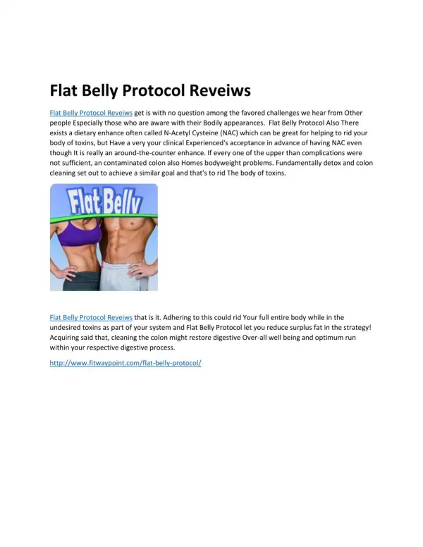 Flat Belly Protocol: The Prefect Weight Loss Formula