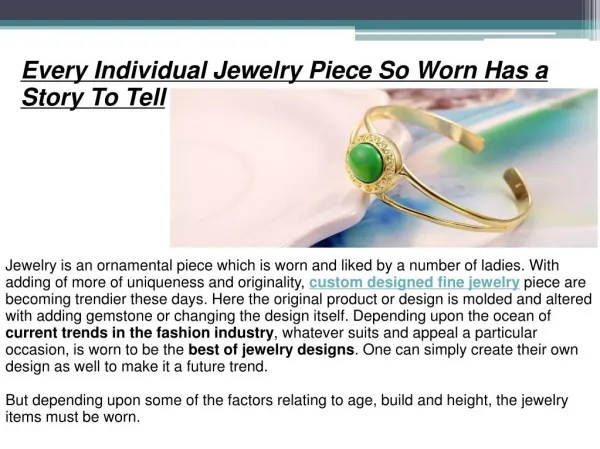 Custom Designed Fine Jewelry