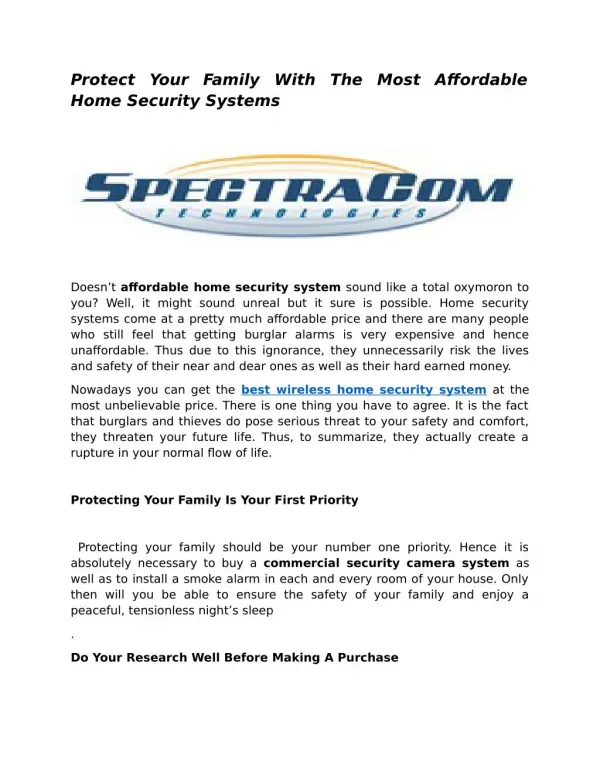 Protect Your Family With The Most Affordable Home Security Systems