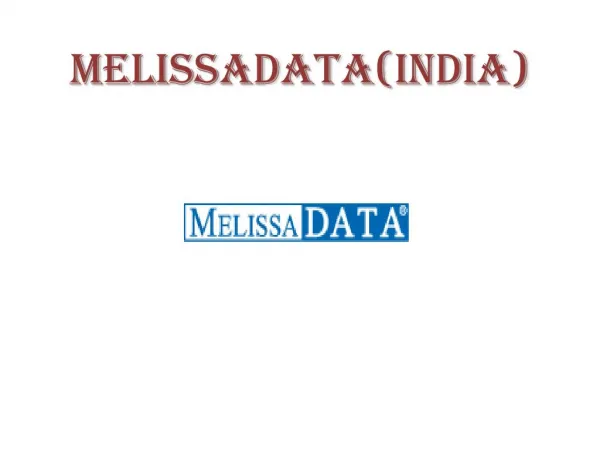 Melissa Data Address Verification and Validation Software in India