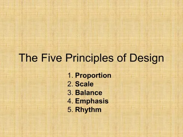 The Five Principles of Design