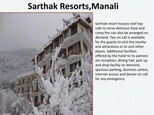 Book Sarthak Resorts Manali online