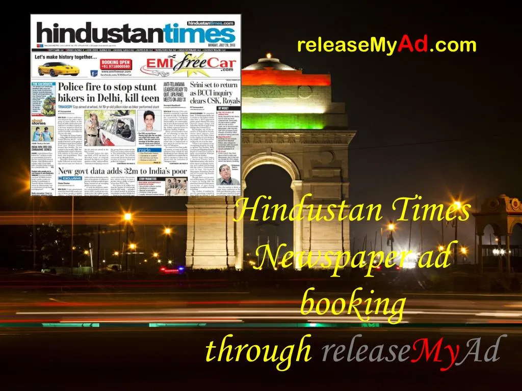 hindustan times newspaper ad booking through release my ad