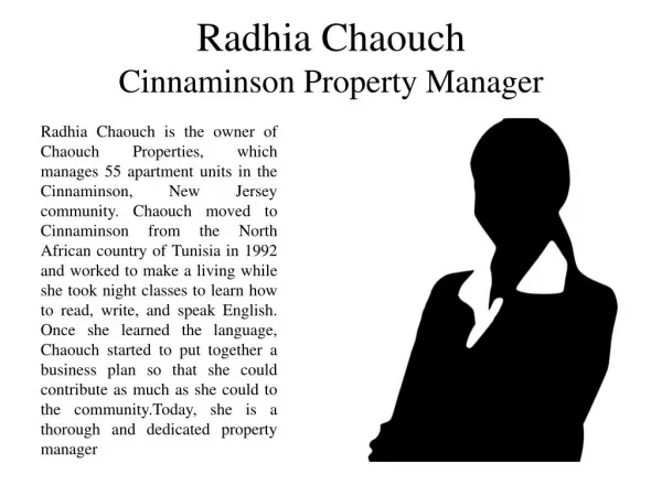 Radhia Chaouch - Cinnaminson Property Manager