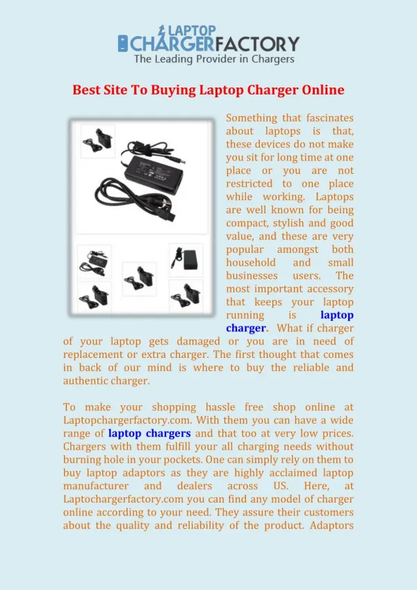 Best Site To Buying Laptop Charger Online