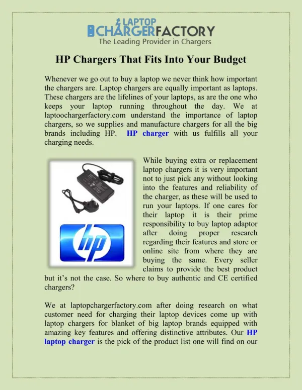 HP Chargers That Fits Into Your Budget
