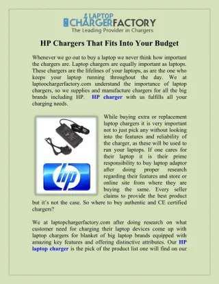 HP Chargers That Fits Into Your Budget - slide 1