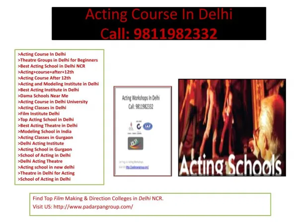 Modeling Training Institute in Delhi, Acting Course In Delhi, acting school in delhi
