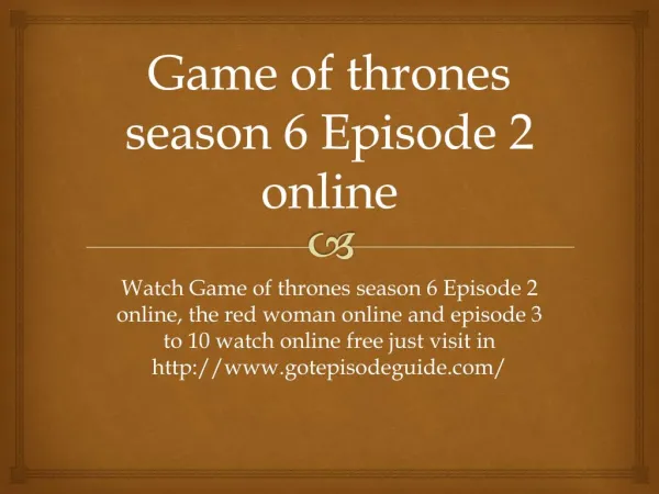 Game of thrones season 6 Episode 2 online