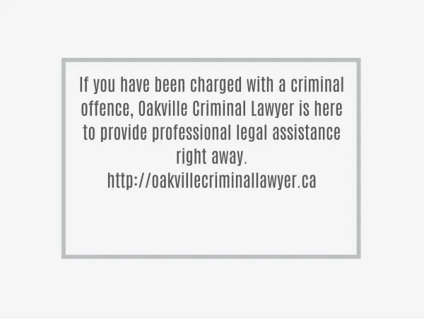 Oakville Criminal Lawyer