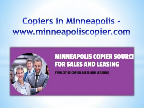 Copiers in Minneapolis - www.minneapoliscopier.com