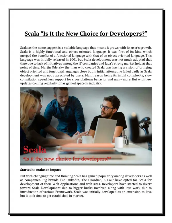Scala “Is It the New Choice for Developers?"