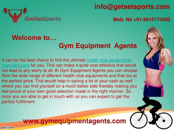 Choose the ultimate health club equipments manufacturers