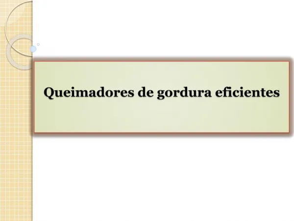 Queimadores de gordura eficientes