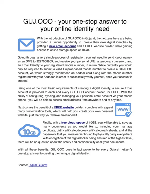 GUJ.OOO - your one-stop answer to your online identity need