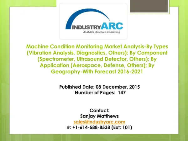 Machine Condition Monitoring Market Analysis- By Geography-With Forecast 2016-2021