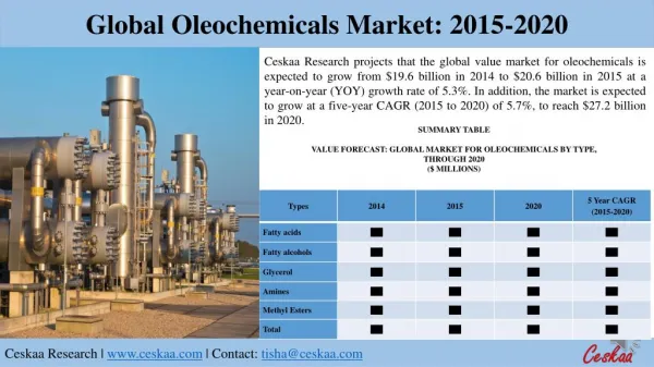 Global Oleochemicals Market Research Report