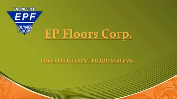 Food Processing Floor Systems